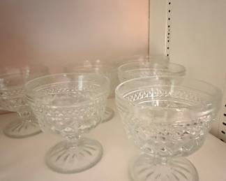 Vintage Anchor Hocking Wexford Footed Dessert Bowls