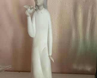 Porceval Porcelain Figurine of Girl with Dove