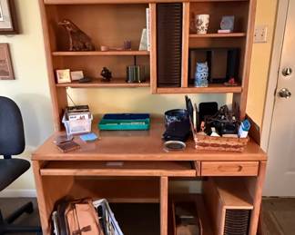 Mid-Century Modern Style Computer Hutch Desk