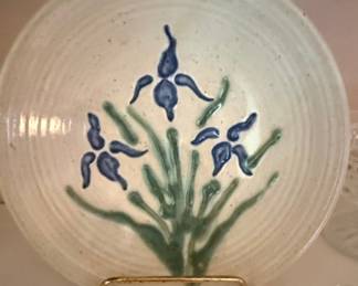 Studio Pottery Blue Iris Plate
