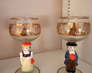 Vintage Goebel Hummel Figural Stemware Set