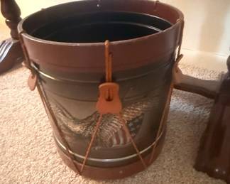 Vintage "The Old Drum Shop" American Eagle Drum Wastebasket/Ice Bucket