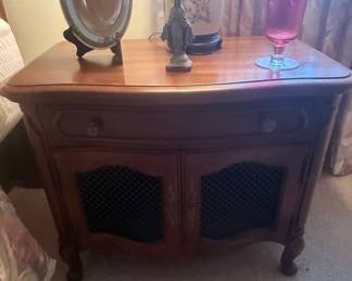 Thomasville French Provincial Nightstand with Wire Mesh Doors
