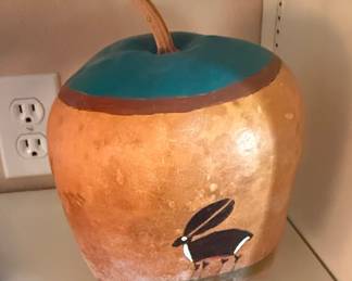 Signed Hand-Painted Decorative Gourd