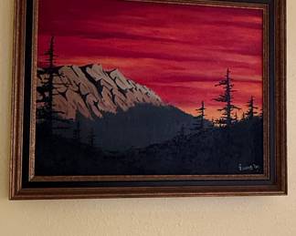 Ewing '86 Mountain Landscape Oil Painting