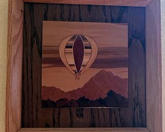 Jeff Nelson "Hudson River Inlay" Hot Air Balloon Marquetry Wall Art