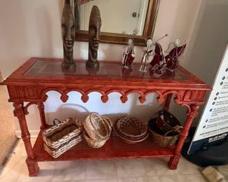 Mediterranean Style Faux-Finish Console Table