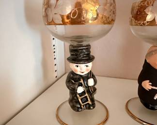 Vintage Goebel Hummel Figural Stemware Set