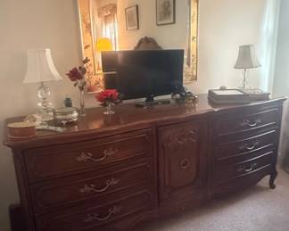 Thomasville French Provincial Triple Dresser with Mirror