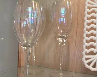 Toscany Handblown Iridescent Wine Glasses