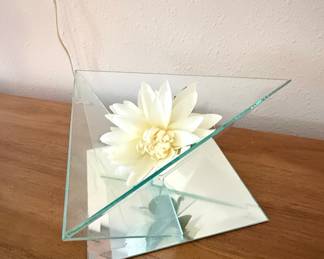 Mid-Century Modern Geometric Glass and Mirrored Sculpture