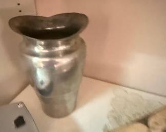 Old English Aluminum Vase