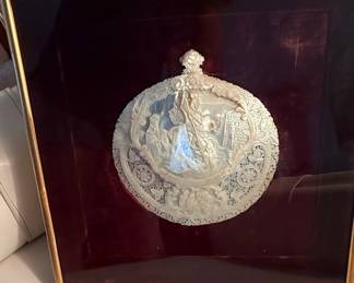 Carved Mother of Pearl Shell Plaque - Nativity Scene