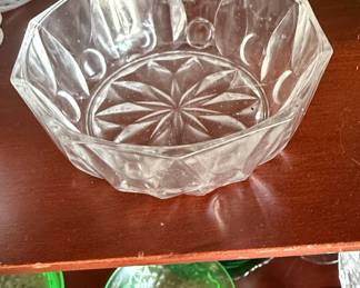 Vintage Reims France Pressed Glass Berry Bowl