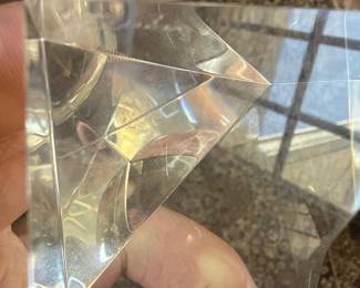 Mid-Century Modern Faceted Crystal Sculpture