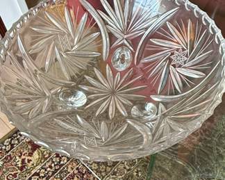 Vintage Cut Crystal Pinwheel and Star Footed Bowl