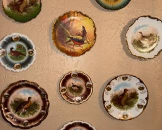 Hand Painted Coronet Limoges France Bird wall plates