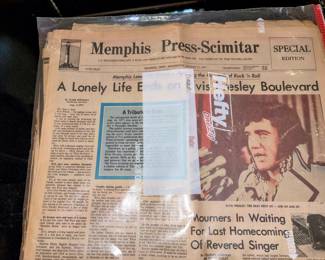 Original Elvis Presley Memphis Press news papers