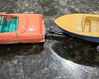 RARE!!! Matchbox 1963 Lesney Ford Zodiac Convertible & #48 sports Boat and Trailer