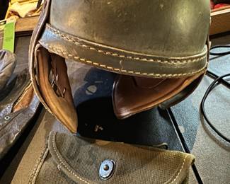 Rare US military M 1938 tanker helmet, Size 7.5, World War II Sears saddlery company