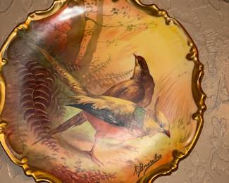 Hand Painted Coronet Limoges Wall Plate Signed