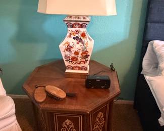 MCM Nightstand and Asian Lamp