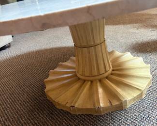 Marble Top and MCM Art Deco Base Round Coffee/side table