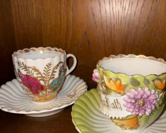 Art Nouveau Vintage Tea Cups and Saucers