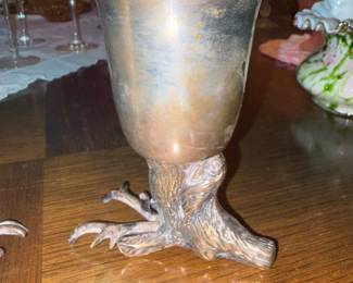 Pair of Brass Stag Stirrup Cups