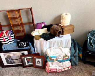 Vintage Purses, Fur Muffs, Dog Carrier, Scarves & Gloves