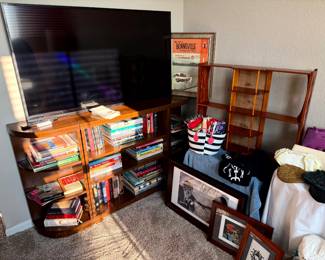 Framed Artwork, Sony Bravia 55" TV, First Edition & Collector Books