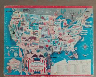 Vintage pictorial map of the United States