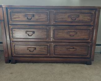 Wide dresser with six drawers