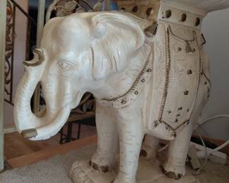 Ceramic elephant garden stool plant stand