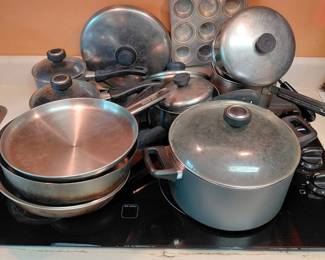 Assorted pots and pans