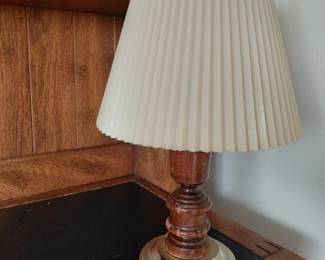 Table lamp with pleated shade