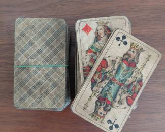 Vintage playing cards with case
