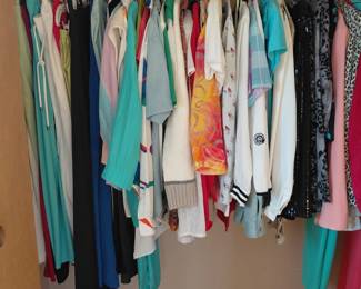 Closet of vintage womens clothing