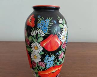 Folk art hand painted vase