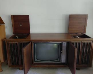 RCA Victor New Vista console - television, AM/FM stereo and turntable in one cabinet