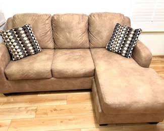 Leggett + Platt faux suede leather queen sleeper sofa