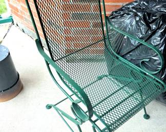 Mesh Metal spring rocking patio chair