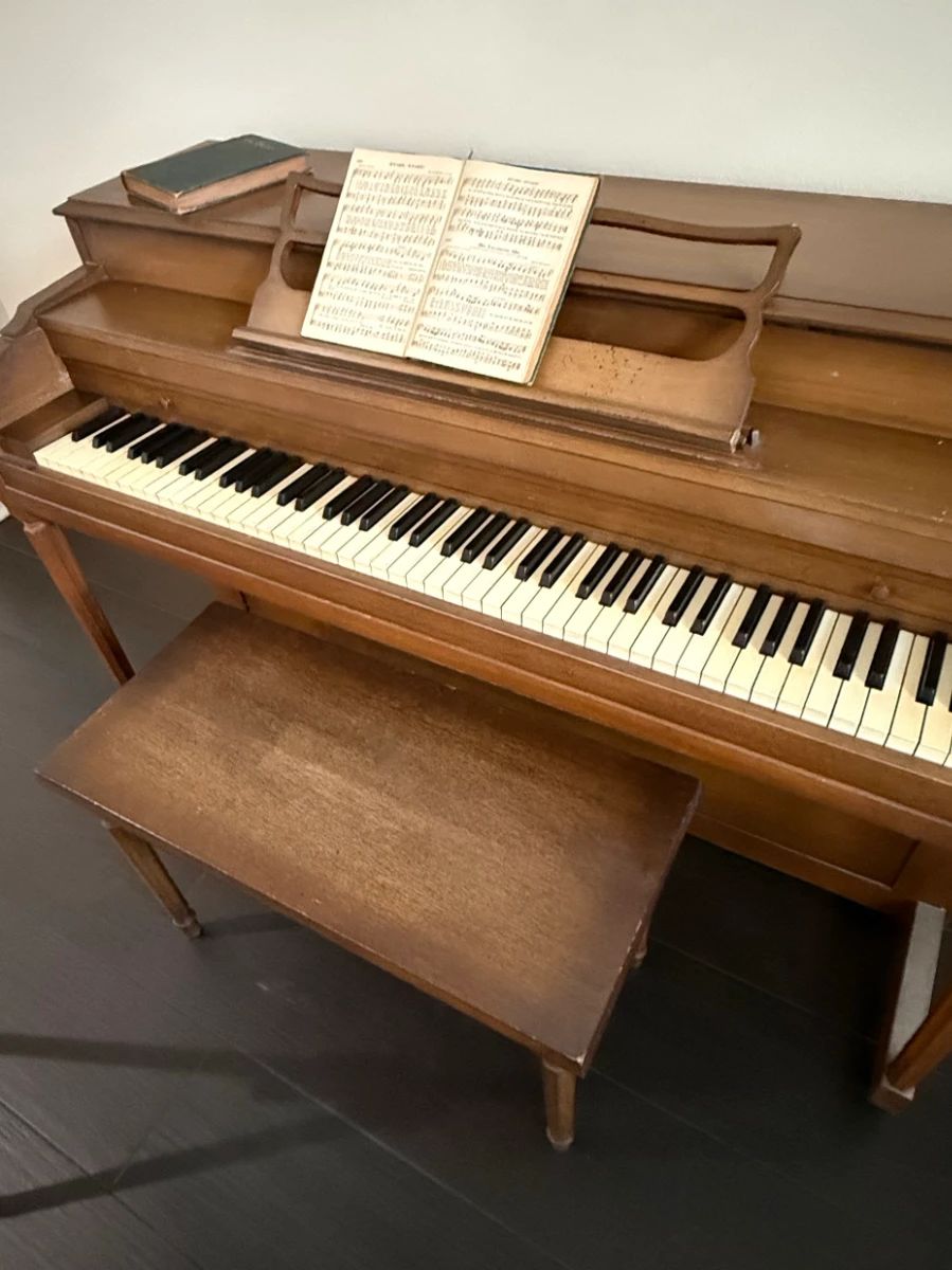 Vintage Spinet Piano with Bench second image