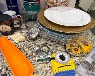 Estate Sale Assorted Kitchenware and Collectibles Lot Includes Minions and Makers Mark Items