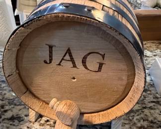 Personalized Oak Aging Barrel with JAG Monogram