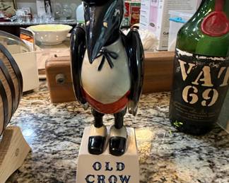 Vintage Old Crow Whiskey Ceramic Figural Pourer