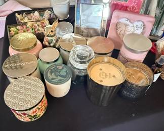 Collection of Bath Body Works Scented Candles and Decorative Home Accents