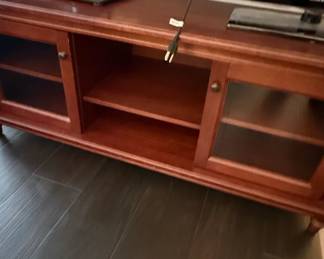 Crosley Alexandria Low Profile TV Stand, Classic Cherry