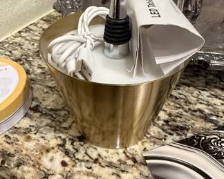 Gold Tone Metal Ice Bucket