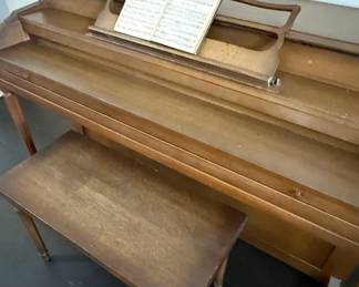 Vintage Spinet Piano with Bench
